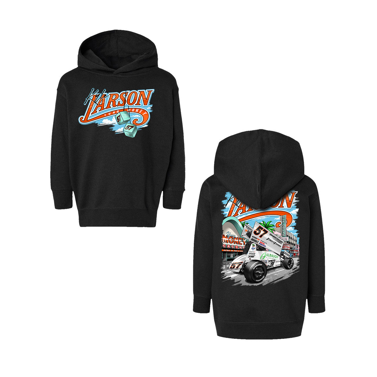 Slide in for a Win Design- Toddler Black Hooded Sweatshirt