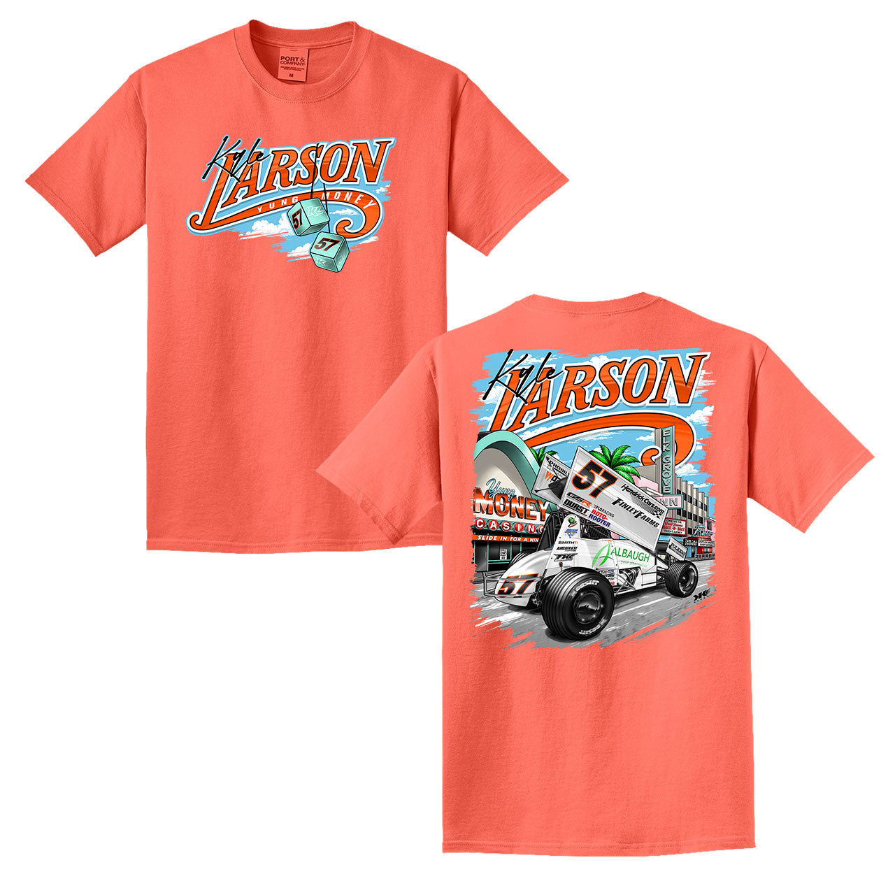 Slide in for a Win Design- Adult Neon Coral T-Shirt