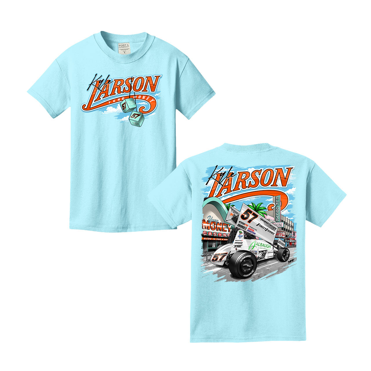 Slide in for a Win Design- Youth Glacier Blue T-Shirt