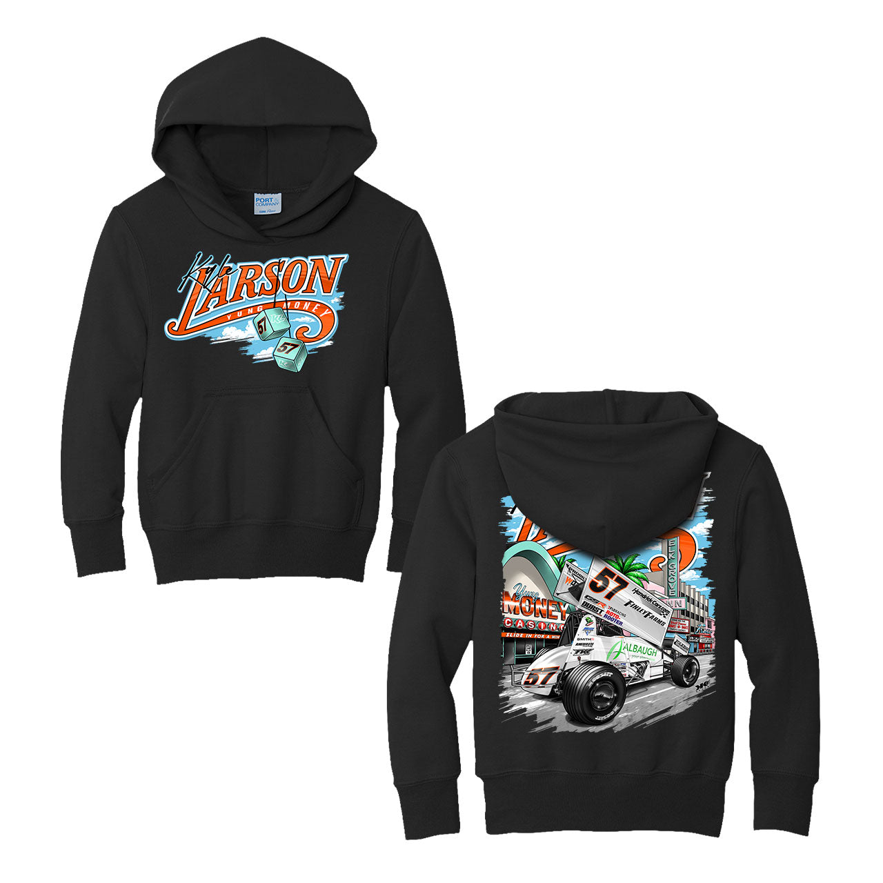 Slide in for a Win Design- Youth Black Hooded Sweatshirt