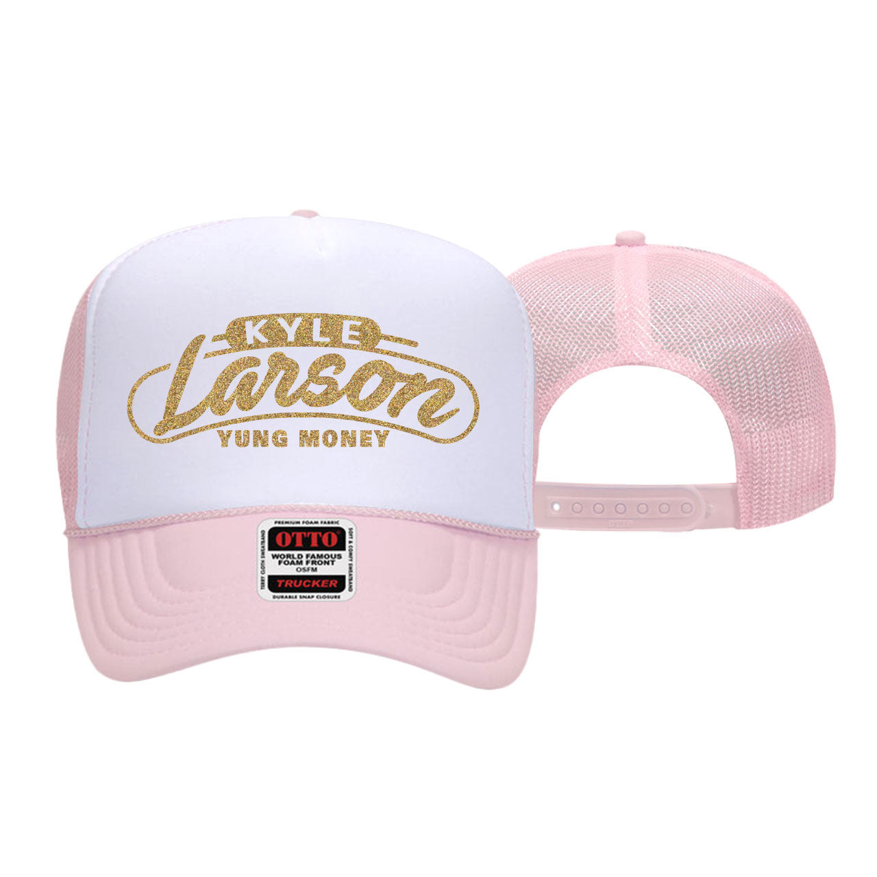 Knoxville Nationals Champion Crusade Design- Adult Soft Pink/White Trucker Snapback Hat