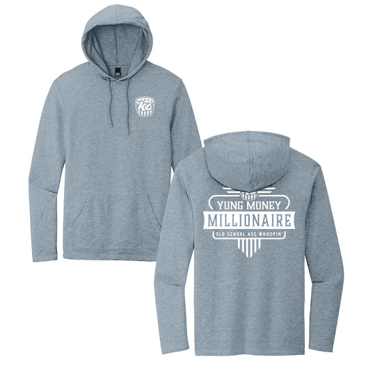 Yung Money Millionaire Design- Adult Flint Blue Heather Lightweight Pullover