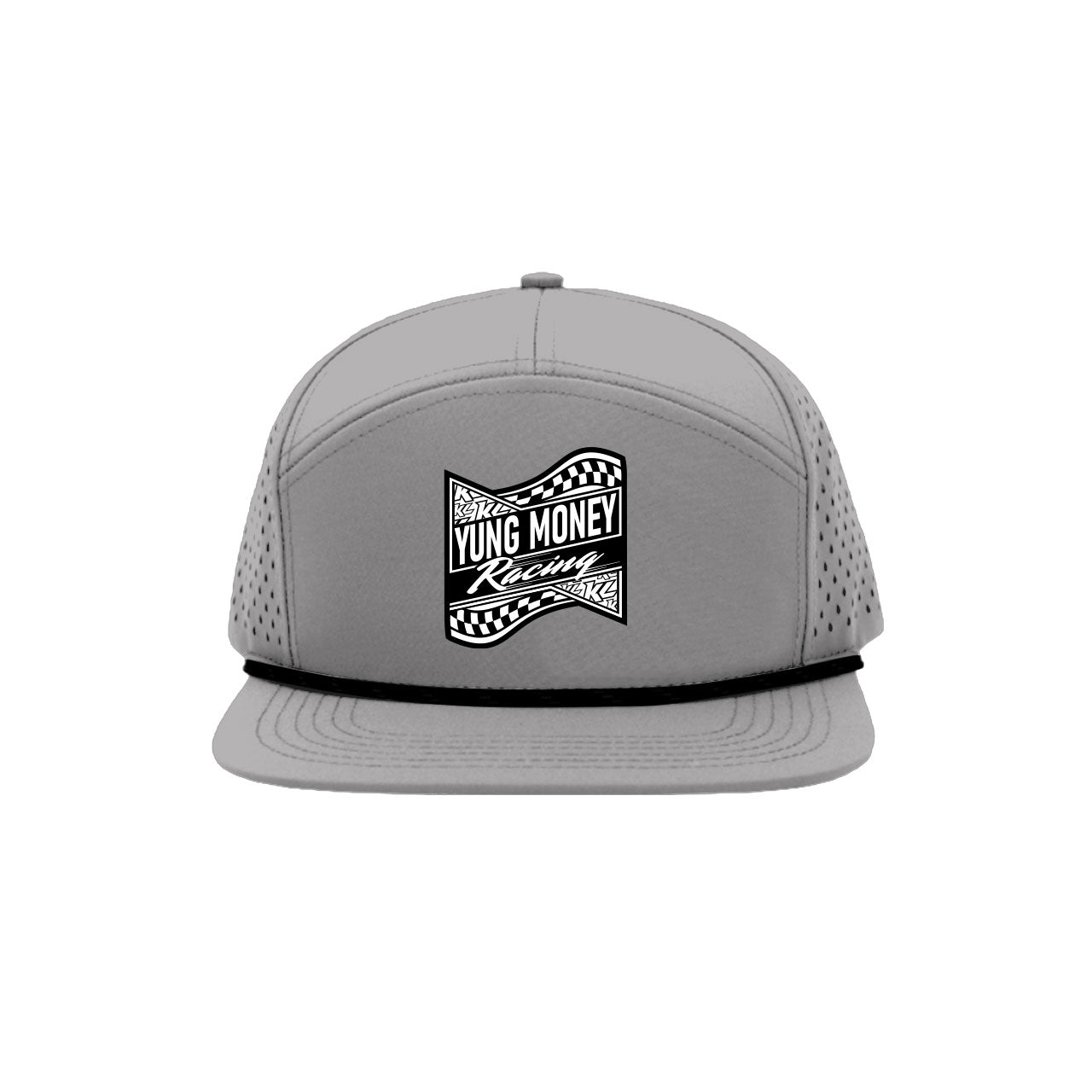 Yung Money Racing Kids Cante Patch Hat- Grey w/ Black Rope