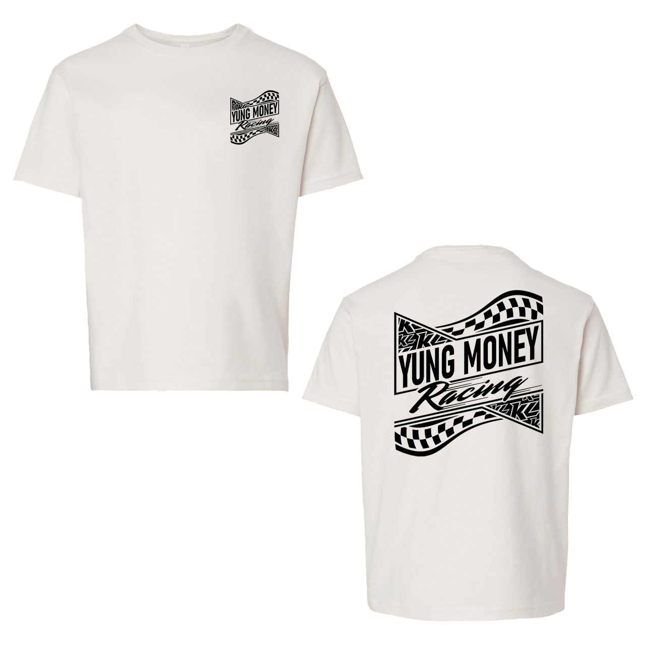 Yung Money Racing Kids Design- Youth Vintage White T-Shirt