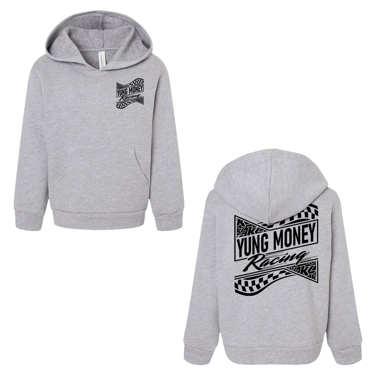 Yung Money Racing Kids Design- Toddler Athletic Heather Hooded Sweatshirt