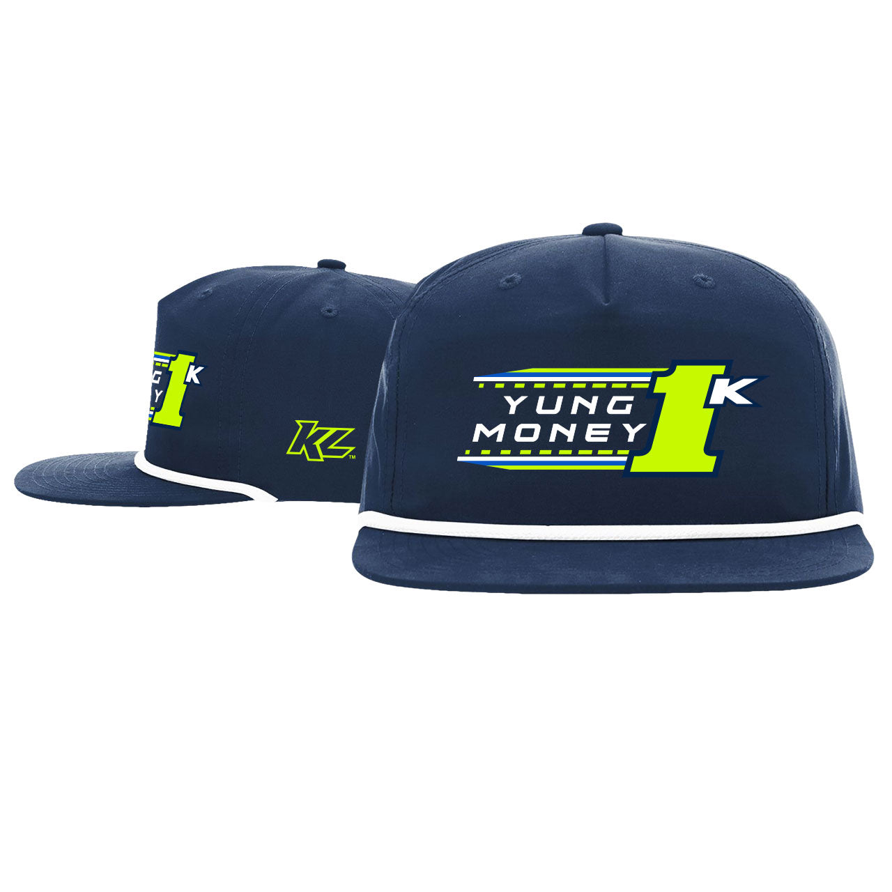 1K Yung Money-Navy/White Rope Snapback Hat