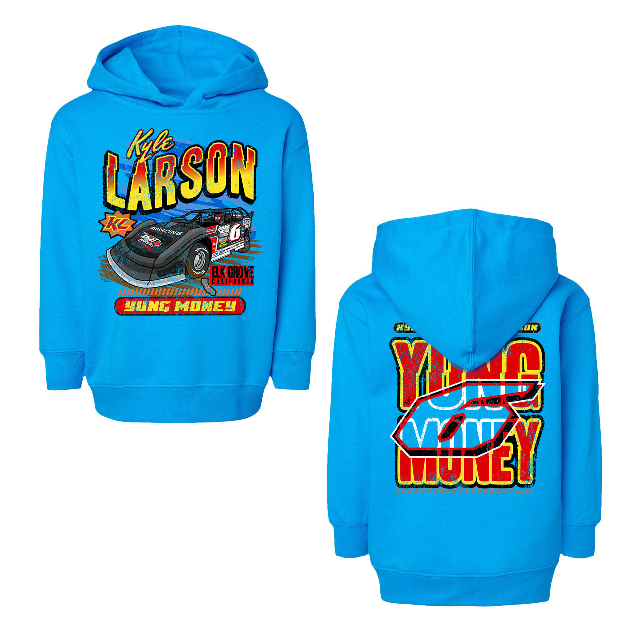 Yung Money Scribble Kids Design- Toddler Turquoise Hooded Sweatshirt