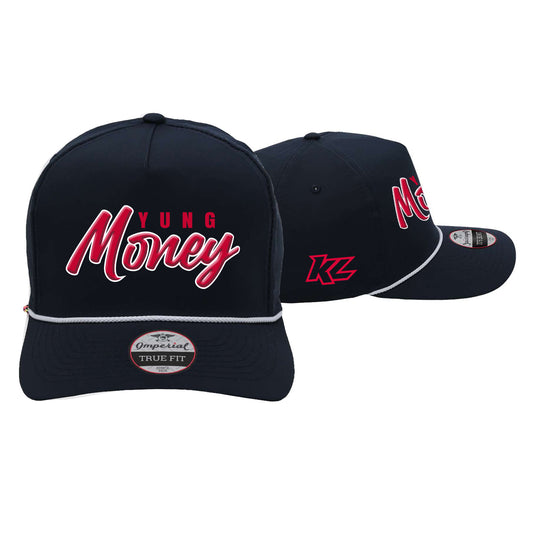 Yung Money Classic Design- Navy Blue/White Rope Snapback Hat