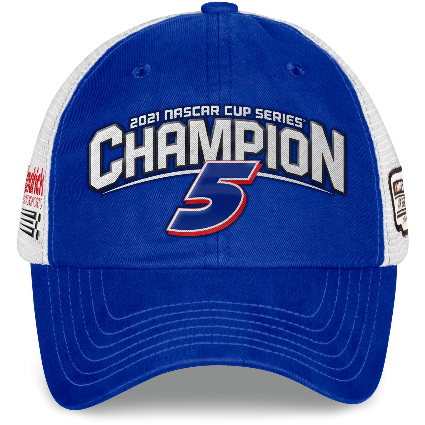 No. 5 2021 NASCAR Champion Design- Adult Women's Blue Adjustable Hat