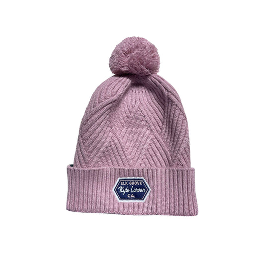 KL Adult Textured Cuff Beanie- Dusty Rose