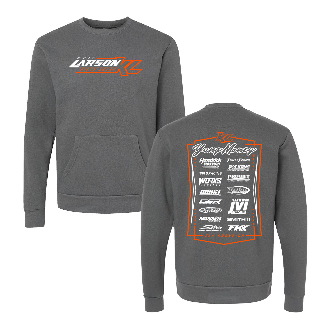 KL 57 Crew Design Adult Metal Grey Crewneck Sweatshirt with