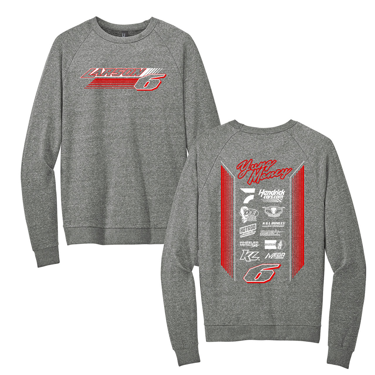 KL #6 Crew Design- Adult Heather Charcoal Crewneck Sweatshirt